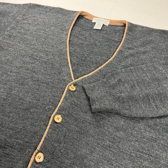 Tricots St. Raphael Vintage Wool Gray Tan Cardigan Sweater Men's size Large - Picture 5 of 5